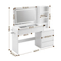 Artiss Dressing Table Makeup Vanity Desk LED Mirror Drawers Charging Station Curved Edge White
