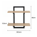 Artiss Set of 2 Floating Wall Shelf 2-Tier Wall-Mounted Display Ledge Wood & Metal