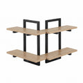 Artiss Set of 2 Floating Wall Shelf 2-Tier Wall-Mounted Display Ledge Wood & Metal