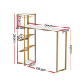 Artiss Bar Table Dining Storage Wine Rack Gold Kitchen Office Desk
