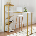 Artiss Bar Table Dining Storage Wine Rack Gold Kitchen Office Desk