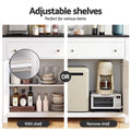 Artiss Buffet Sideboard Storage Cabinet Kitchen Cupboard 2 Drawers 140CM Black