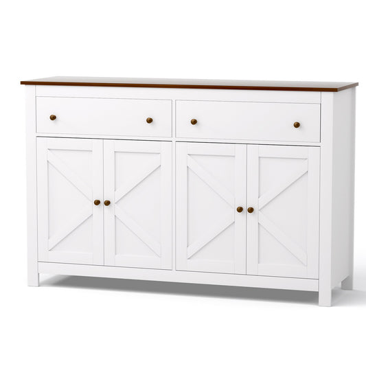 Artiss Sideboard 140cm 2 Drawer Storage Cabinet White Kitchen Cupboard
