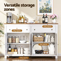 Artiss Sideboard 140cm 2 Drawer Storage Cabinet White Kitchen Cupboard