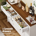 Artiss Sideboard 140cm 2 Drawer Storage Cabinet White Kitchen Cupboard