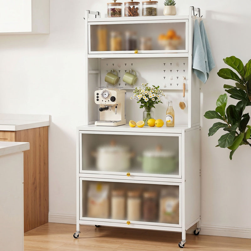 Artiss Kitchen Cabinet 80cm x 164cm Pegboard Storage Cupboard