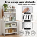 Artiss Kitchen Cabinet 80cm x 164cm Pegboard Storage Cupboard