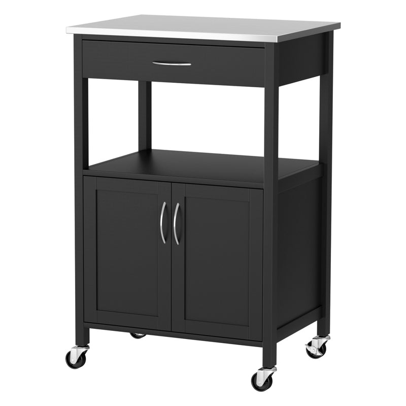 Artiss Kitchen Island Trolley 60cm Rolling Cart Storage Drawer Cupboard