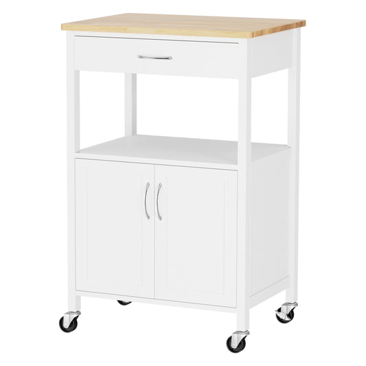 Artiss Kitchen Island Trolley 60cm Rolling Cart Storage Drawer Cupboard