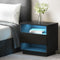 Artiss LED Bedside Table 2 Shelves Black