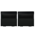 Artiss Bedside Table LED 2x Black
