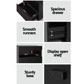 Artiss Bedside Table LED 2x Black