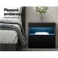 Artiss Bedside Table LED 2x Black