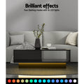 Artiss Coffee Table with LED Lights Black
