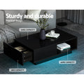 Artiss Coffee Table with LED Lights Black