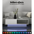 Artiss Coffee Table LED Lights White
