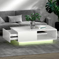 Artiss Coffee Table LED Lights White