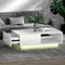 Artiss Coffee Table LED Lights White