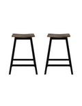 Artiss Bar Stools Set of 2 Kitchen Counter Stools Wooden Industrial Rustic Brown