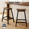 Artiss Bar Stools Set of 2 Kitchen Counter Stools Wooden Industrial Rustic Brown