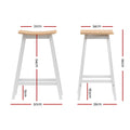 Artiss Bar Stools 2 Wooden Chairs Oak Seat Kitchen