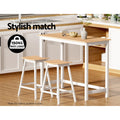 Artiss Bar Stools 2 Wooden Chairs Oak Seat Kitchen