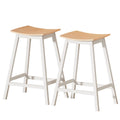 Artiss Bar Stools 2 Wooden Chairs Oak Seat Kitchen