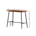 Artiss Halle Bar Table 120cm Rectangular Black