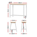 Artiss Bar Table Stool Set Solid Wood Cafe Pub Dining Kitchen Chairs