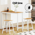 Artiss Bar Table Stool Set Solid Wood Cafe Pub Dining Kitchen Chairs