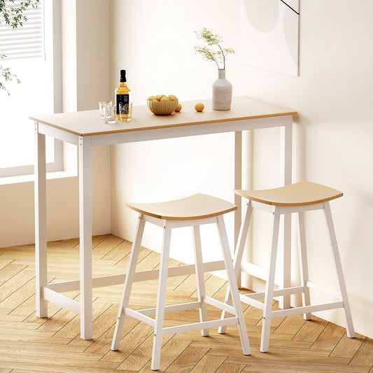 Artiss Bar Table Stool Set Solid Wood Cafe Pub Dining Kitchen Chairs