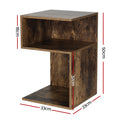 Artiss Bedside Table Nightstand Rust Oak Storage Shelves