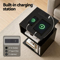 Artiss Bedside Table 2 Shelf S-Shape Charging Station Black