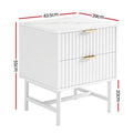 Artiss Bedside Table 2 Drawer White