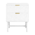 Artiss Bedside Table 2 Drawer White