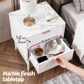 Artiss Bedside Table 2 Drawer White
