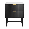 Artiss Bedside Table 2 Drawer Black 50cm