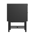 Artiss Bedside Table 2 Drawer Black 50cm