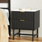 Artiss Bedside Table 2 Drawer Black 50cm
