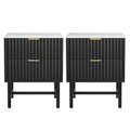 Artiss Bedside Table 2 Drawer Black Pair 2x