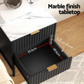 Artiss Bedside Table 2 Drawer Black Pair 2x