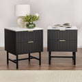 Artiss Bedside Table 2 Drawer Black Pair 2x