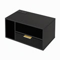 Artiss Floating Bedside Table with Charging Station Black Nightstand 1 Drawer