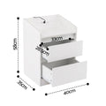 Artiss Bedside Table Nightstand with Charging Station 2 Drawers LED White
