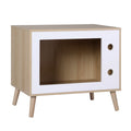 Artiss Cat Nest Bedside Table 60cm Solid Wood