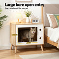 Artiss Cat Nest Bedside Table 60cm Solid Wood