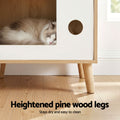 Artiss Cat Nest Bedside Table 60cm Solid Wood
