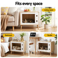 Artiss Cat Nest Bedside Table 60cm Solid Wood