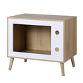 Artiss Cat Nest Bedside Table 60cm Solid Wood
