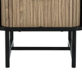 Artiss Bedside Table Black Sliding Doors Storage Nightstand